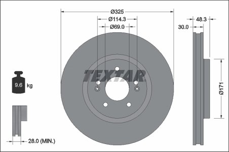 DISC FRANA TEXTAR 92337103 - Compatibil cu HYUNDAI, KIA