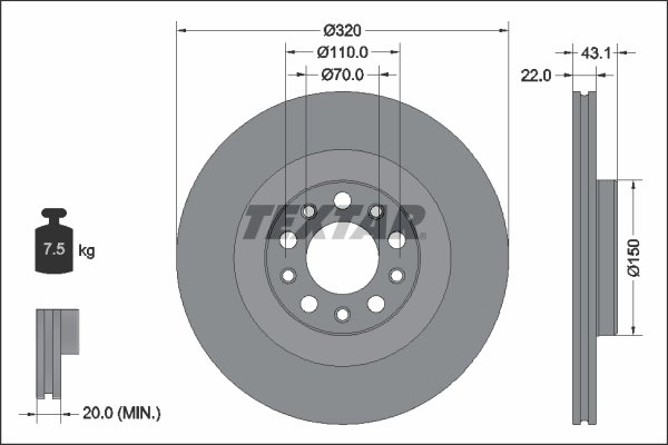 DISC FRANA TEXTAR 92337803 - Compatibil cu ALFA ROMEO