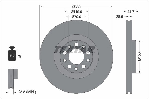 DISC FRANA TEXTAR 92337905 - Compatibil cu ALFA ROMEO