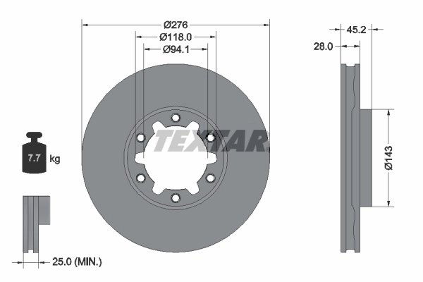 DISC FRANA TEXTAR 92338603 - Compatibil cu NISSAN