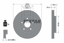 DISC FRANA TEXTAR 92341103 - Compatibil cu SUZUKI, TOYOTA