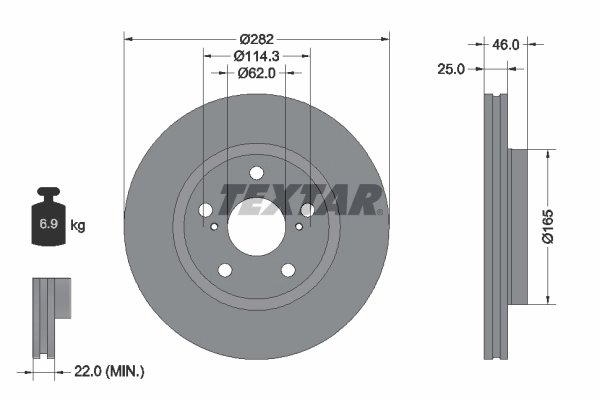 DISC FRANA TEXTAR 92341103 - Compatibil cu SUZUKI, TOYOTA