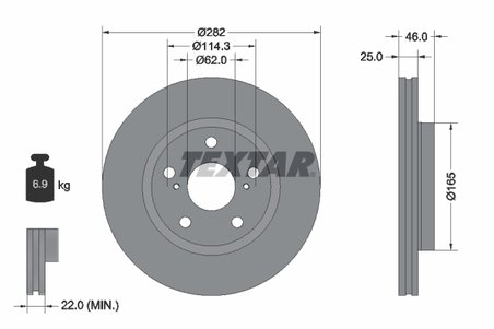 DISC FRANA TEXTAR 92341103 - Compatibil cu SUZUKI, TOYOTA