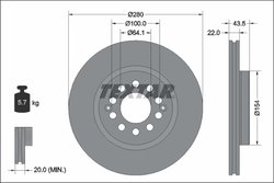 DISC FRANA TEXTAR 92342603 - Compatibil cu MG, MG (SAIC), ROEWE (SAIC)