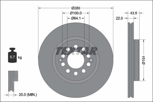 DISC FRANA TEXTAR 92342603 - Compatibil cu MG, MG (SAIC), ROEWE (SAIC)