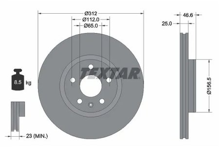 DISC FRANA TEXTAR 92343203 - Compatibil cu MG, MG (SAIC), ROEWE (SAIC)