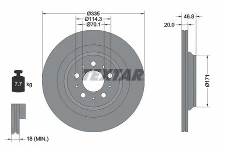 DISC FRANA TEXTAR 92343303 - Compatibil cu TESLA