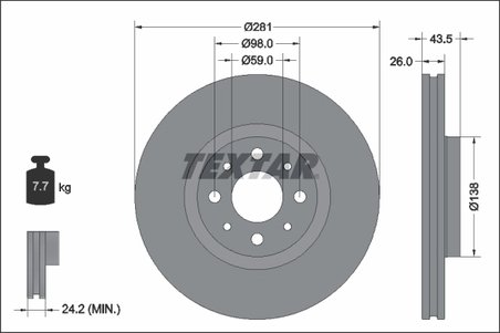 DISC FRANA TEXTAR 92344703 - Compatibil cu ABARTH, FIAT
