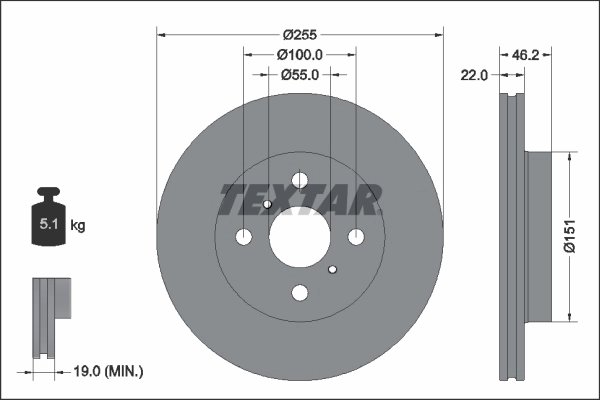 DISC FRANA TEXTAR 92344803 - Compatibil cu TOYOTA