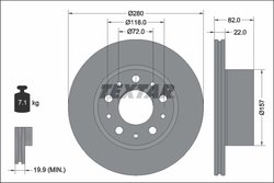 DISC FRANA TEXTAR 92344903 - Compatibil cu FIAT