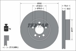 DISC FRANA TEXTAR 92345105 - Compatibil cu VW