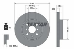 DISC FRANA TEXTAR 92346103 - Compatibil cu TOYOTA