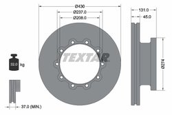 DISC FRANA TEXTAR 93088300 - Compatibil cu SCANIA