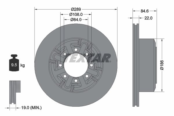 DISC FRANA TEXTAR 93089600 - Compatibil cu IVECO