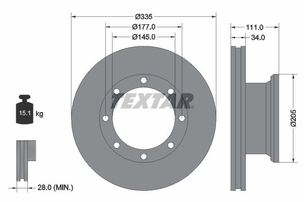 DISC FRANA TEXTAR 93102300 - Compatibil cu MERCEDES-BENZ