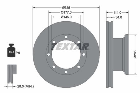 DISC FRANA TEXTAR 93102300 - Compatibil cu MERCEDES-BENZ