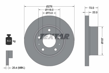DISC FRANA TEXTAR 93104603 - Compatibil cu IVECO