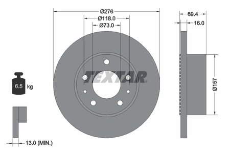 DISC FRANA TEXTAR 93104800 - Compatibil cu IVECO