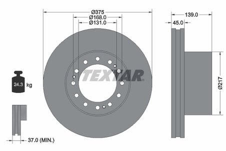 DISC FRANA TEXTAR 93105600 - Piesa auto compatibila cu mai multe marci