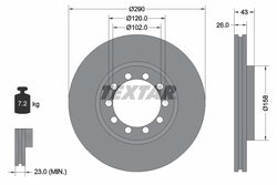 DISC FRANA TEXTAR 93117500 - Compatibil cu RENAULT, RENAULT TRUCKS
