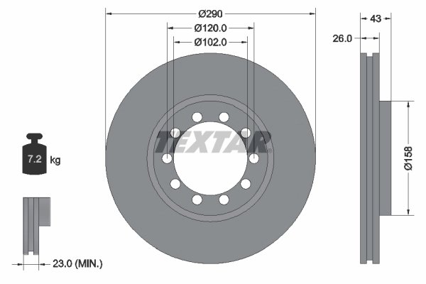 DISC FRANA TEXTAR 93117500 - Compatibil cu RENAULT, RENAULT TRUCKS