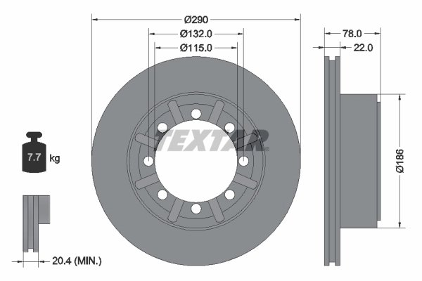 DISC FRANA TEXTAR 93117600 - Compatibil cu RENAULT, RENAULT TRUCKS