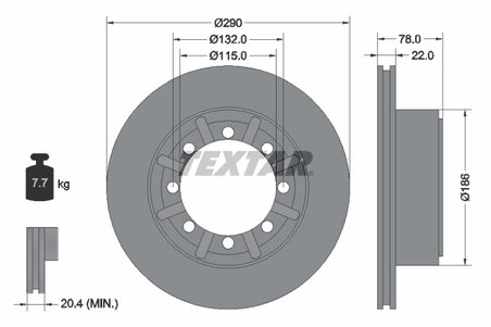 DISC FRANA TEXTAR 93117600 - Compatibil cu RENAULT, RENAULT TRUCKS