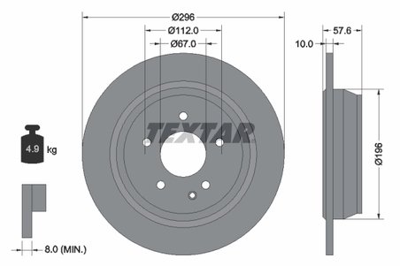 DISC FRANA TEXTAR 93123503 - Compatibil cu MERCEDES-BENZ, MERCEDES-BENZ (FJDA)
