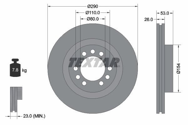 DISC FRANA TEXTAR 93127200 - Compatibil cu IVECO