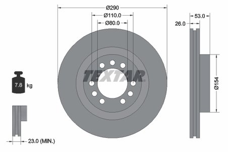 DISC FRANA TEXTAR 93127200 - Compatibil cu IVECO