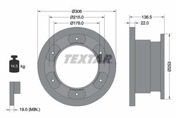 DISC FRANA TEXTAR 93127300 - Compatibil cu IVECO