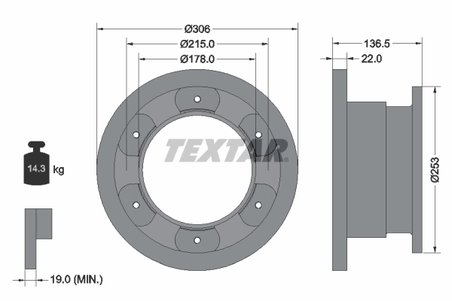 Disc frana Textar 93127300