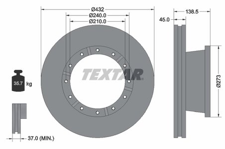 Disc frana Textar 93142900
