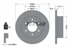 DISC FRANA TEXTAR 93143303 - Compatibil cu DODGE, FREIGHTLINER, MERCEDES-BENZ, MERCEDES-BENZ (FJDA), VW