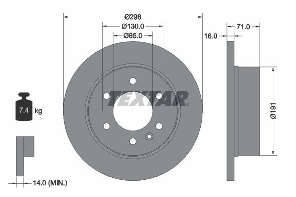 DISC FRANA TEXTAR 93143303 - Compatibil cu DODGE, FREIGHTLINER, MERCEDES-BENZ, MERCEDES-BENZ (FJDA), VW
