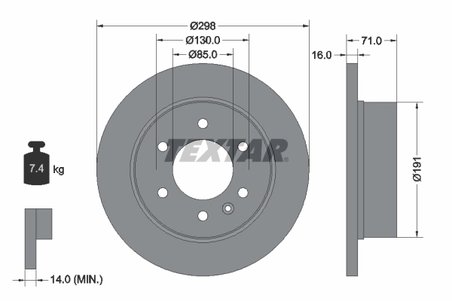DISC FRANA TEXTAR 93143303 - Compatibil cu DODGE, FREIGHTLINER, MERCEDES-BENZ, MERCEDES-BENZ (FJDA), VW