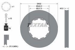 DISC FRANA TEXTAR 93145600 - Compatibil cu DAF