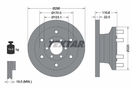 DISC FRANA TEXTAR 93175400 - Compatibil cu IVECO