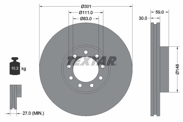 DISC FRANA TEXTAR 93177603 - Compatibil cu IVECO