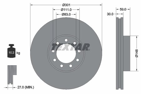 DISC FRANA TEXTAR 93177603 - Compatibil cu IVECO