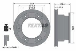 DISC FRANA TEXTAR 93177703 - Compatibil cu IVECO