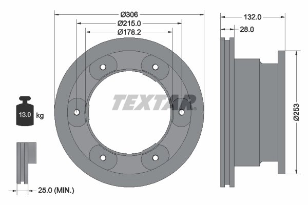 DISC FRANA TEXTAR 93177703 - Compatibil cu IVECO