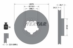 DISC FRANA TEXTAR 93185303 - Compatibil cu NISSAN