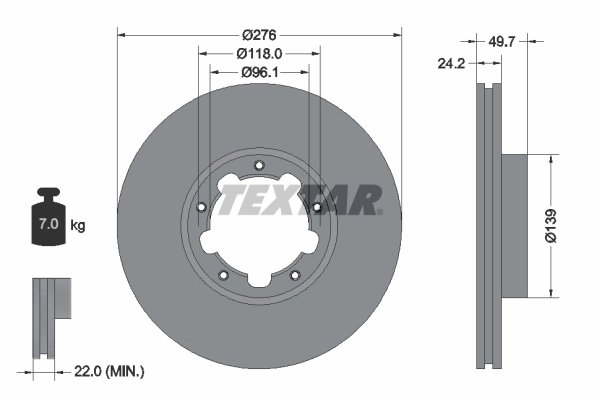 DISC FRANA TEXTAR 93185303 - Compatibil cu NISSAN