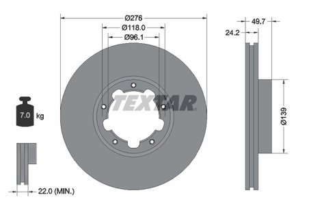DISC FRANA TEXTAR 93185303 - Compatibil cu NISSAN