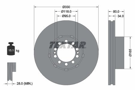 DISC FRANA TEXTAR 93192600 - Compatibil cu RENAULT TRUCKS