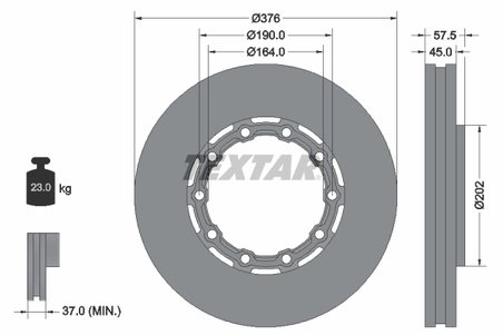 DISC FRANA TEXTAR 93193400 - Piesa auto compatibila cu mai multe marci