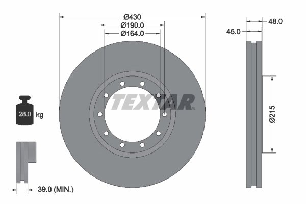 DISC FRANA TEXTAR 93193500 - Piesa auto compatibila cu mai multe marci