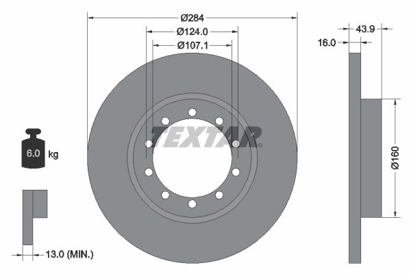 DISC FRANA TEXTAR 93242500 - Compatibil cu FORD, FORD (JMC), FORD AUSTRALIA