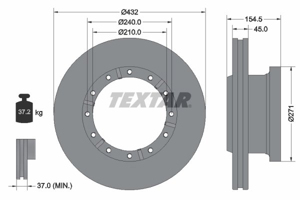 DISC FRANA TEXTAR 93253000 - Compatibil cu IVECO